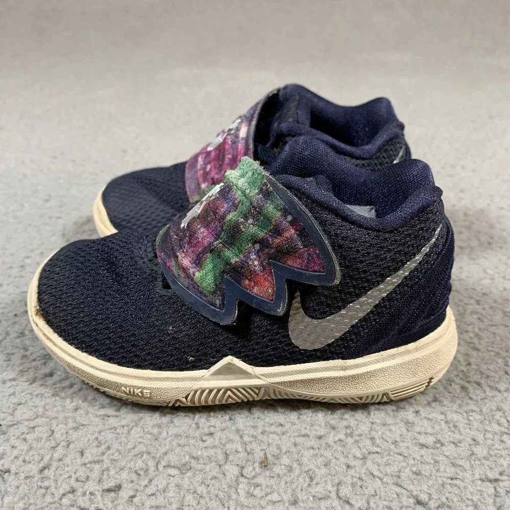 Kids Nike Kyrie‎ Irving 5 Navy Blue Basketball Shoes AQ2458-900 Toddler Size 5C